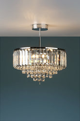 Laura Ashley Vienna 3 Light Semi Flush Crystal Polished Chrome